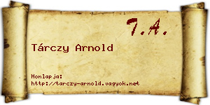 Tárczy Arnold névjegykártya
