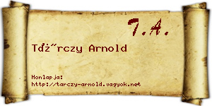 Tárczy Arnold névjegykártya